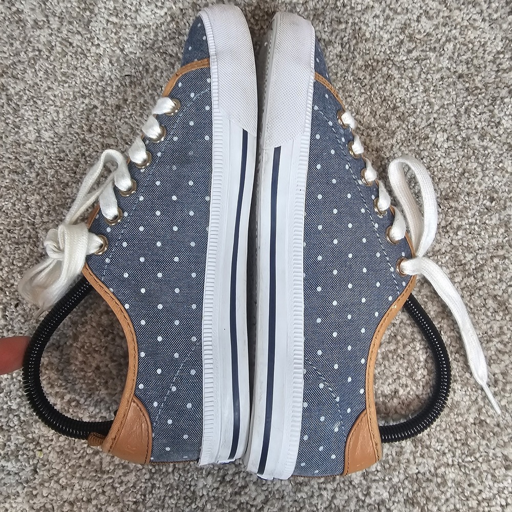 TOMMY HILFIGER Twalovie Casual Sneakers Women's 7 M Blue Polkadots Denim Shoes - Picture 9 of 15